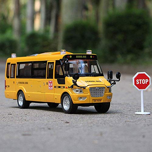 Corper Toys School Bus Toy Die Cast Vehicles Yellow Large Alloy Pull Back 9'' Play Bus With Sounds And Lights For Kids #TOP5