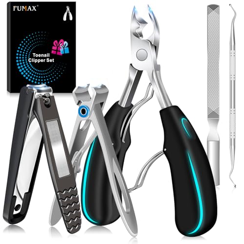 Toenail Clippers for Thick Toenails, Gifts for Men Women Large Toe Nail Clippers with Wide Jaw Opening, Heavy Duty Professional Nail Clippers for Seniors Dad Him, No Splash Nail Cutter with Catcher