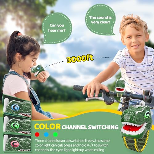 Image of Dinosaur Walkie Talkies for Kids 3 Pack, Wrist Walkie Talkie Watch Toys for Boys Girls Age 3-12, T-Rex Dino Toys Long Range Outdoor Camping Gear, Birthday Gifts Christmas Stocking Stuffers