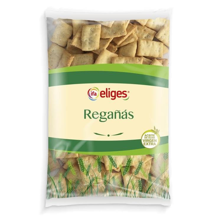 IFA ELIGES - Regañá Tradicional con Ajonjolí, Elaborada con Aceite de Oliva Virgen Extra, Textura Extra Crujiente y Fina, Snack Artesano para Tapas, Bolsa 180g (Fabricado en España)