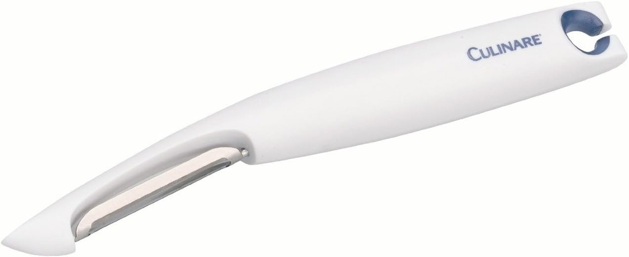 Culinare C12006 Swivel Peeler, White, Plastic/Stainless Steel, Manual Potato/Vegetable/Fruit Peeler, Moves Over Contours for Fast Peeling, Dishwasher Safe
