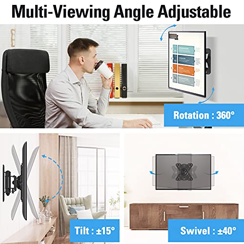 Image of Mounting Dream TV Mount for Most 10-26 inch TVs and Monitors, Monitor Wall Mount with Swivel Tilt Rotation, TV Bracket up to VESA 100x100mm and 33LBS.
