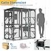 GAOMON Large Catio with Window Access, 70 Inch Outdoor Walk-in Cat Enclosure with Asphalt Roof, Scratch Post and Bridge, Catios for Cats Outdoor Patio Dark Grey