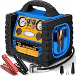 Car Battery Jump Starter with Air Compressor, 1800A Heavy-Duty Jump Starter 150 PSI Tire Inflator, 12V Jump Box Pack with 400W Inverter Power with AC/DC/USB Outlets& LED Light