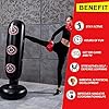Inflatable Punching Bag for Kids and Adults 65" High Boxing Blow Up Training Bag with Stand，Bop Bag for Kickboxing Practice - Bounce Back Freestanding Punch Bag Gift Set (Target Pattern)
