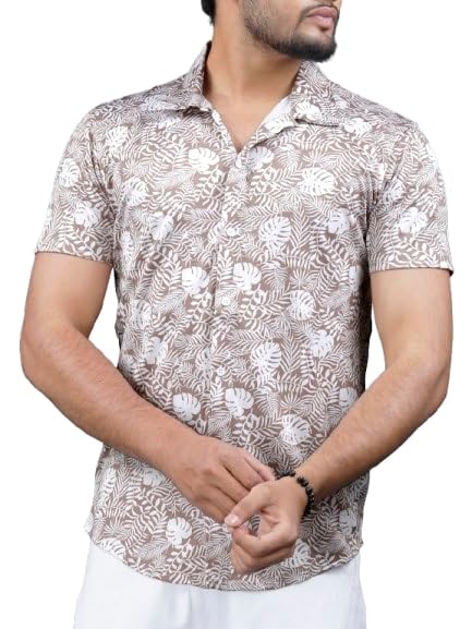Image of Noble Monk Men Polyester Nobel Monk Printed Casual Shirt | Half Sleeve | Regular Fit | Polo Shirt