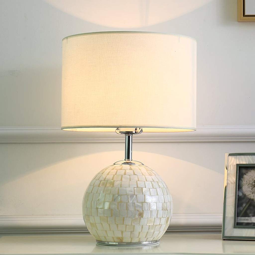 Lampy stołowe do sypialni Lampa biurkowa LED Shell Glass w kolorze białym Nowoczesny przycisk przełączający Lampa nocna do sypialni Pokój do nauki Kreatywny 20”