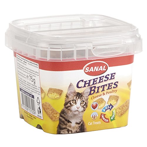 Sanal Cheese Bites Cat Snack, 75 g, paquete de 6