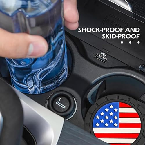 Portavasos para carro con diseño bandera americana 4 piezas miniatura 5