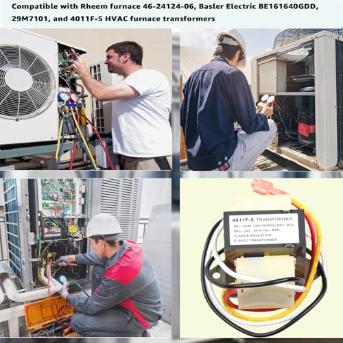 Image of Replacement 46-24124-06 HVAC Transformer 120V to 24V 40VA with 2Hole Mount is Compatible Basler Electric BE161640GDD 29M7101 4011F-5 HVAC Furnace Transformer Class 2 Control