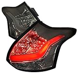 SPEC-D TUNING Smoke Lens LED Bar Tail Lights Compatible with 2012-2014 Ford Focus Hatchback Left + Right Pair Assembly
