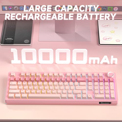 Image of SOLAKAKA KI99 Pro 96% Wireless Mechanical Keyboard (Pink, Silent Switch)