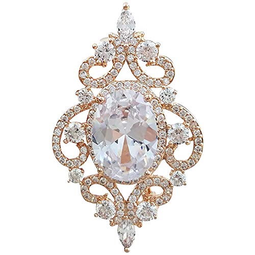 Selovo Sparkle Vintage Bridal Pin Brooch For Wedding Cubic Zirconia #TOP6