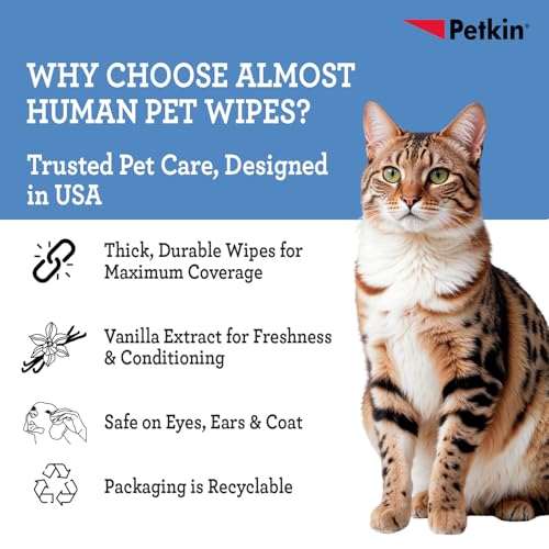 Image of Petkin Big N Thick Almost Human Pet Wipes Dogs & Cats 100 Count | Petkin Big N Thick Almost Human Pet Wipes, 100 Pcs