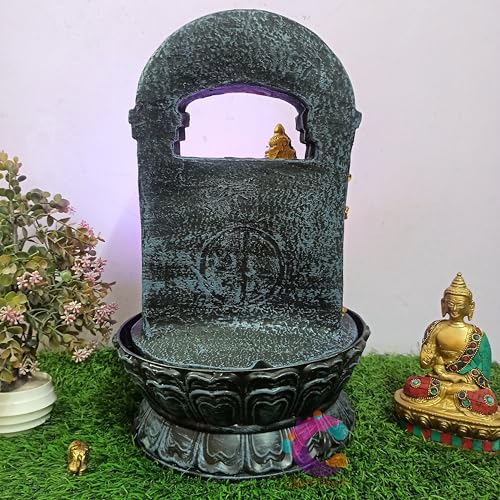 Image of Ganesh Ganpati Table Top Water Decorative Fountain for Home Decor /Office /Indoor & Outdoor /Garden /Puja Room /Vaastu (C-021, Golden Ganesha Matki)