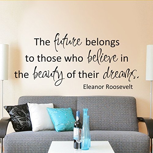 DigTour WallArt Vinyl Inspirational Wall Decal Eleanor Roosevelt Wall Quote Motivational Wall Sticker Home Art Decor Black