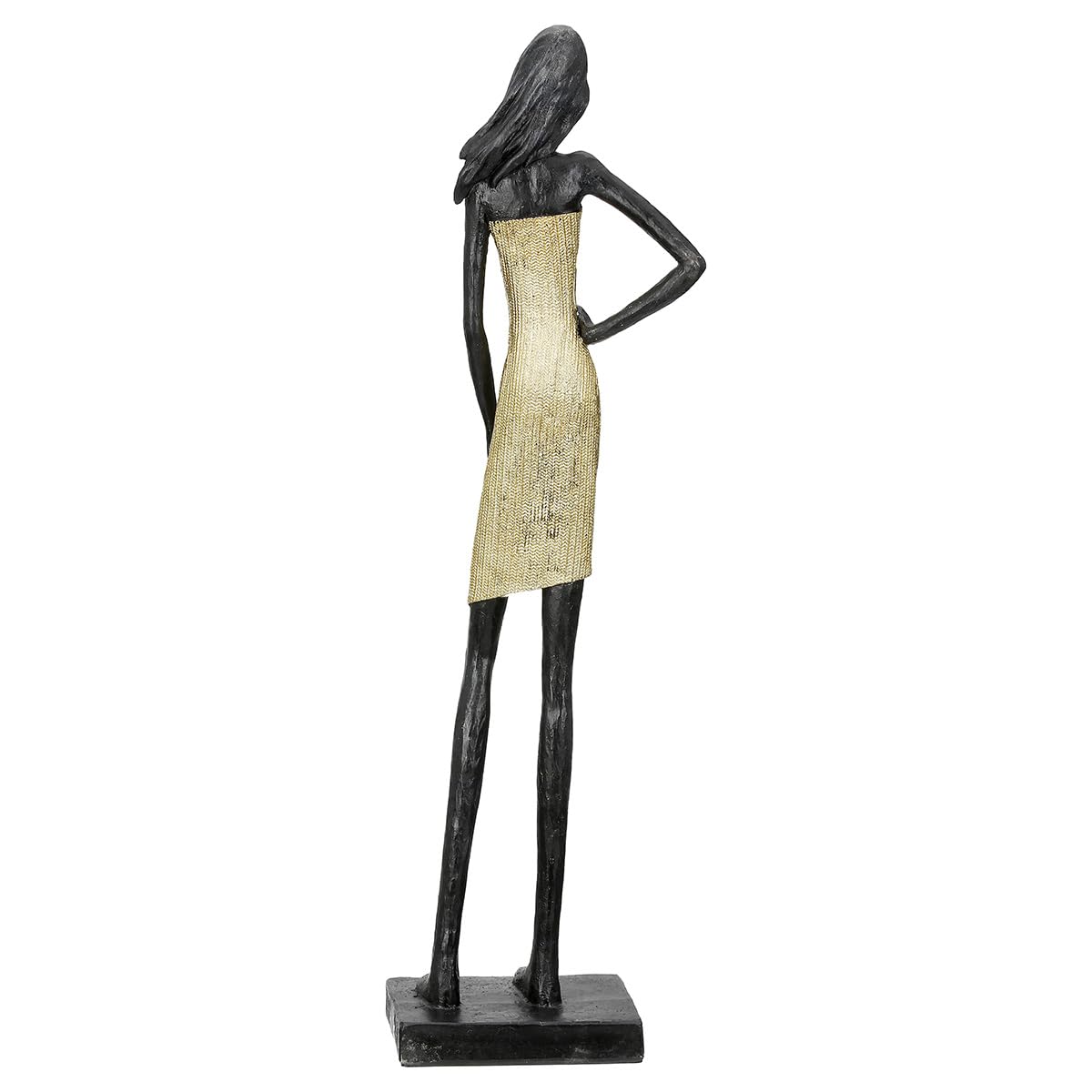 GILDE Figur Dorada, Kunstharz, goldfarben/schwarz, Fraumotiv, H: 44,5 cm, B: 13,5 cm, T: 8 cm - Deko, Skulptur, Wohnaccessoire, Geschenkidee