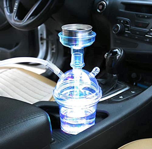 Portable Hookah Cup Set with LED Light and Shisha Accessories. Acrylic Material, Smoking