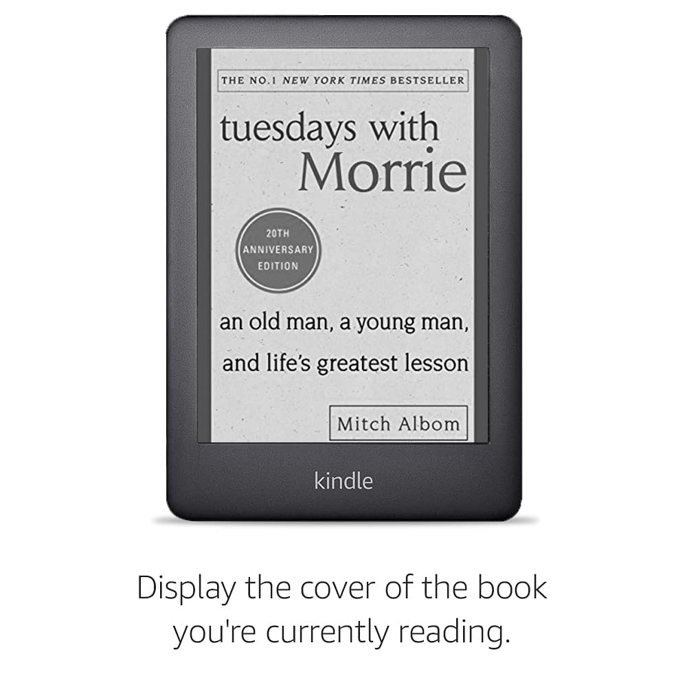 Kindle (10th Gen) displaying a book cover on the lockscreen