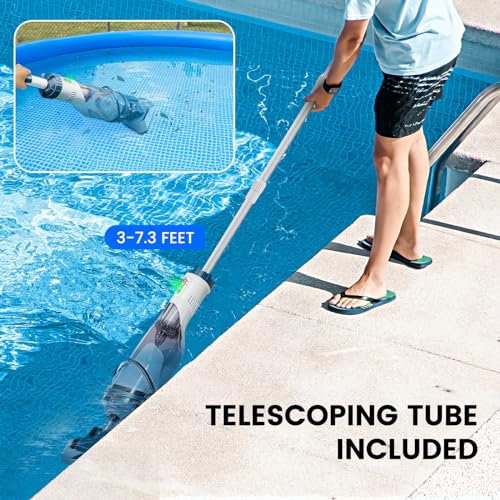 Image of Enhulk Rechargeable Handheld Cordless Pool Vacuum for Above Ground Pool and Inground Pool, 60-Minute Runtime,Powerful Suction up to 18.5 gallons /min, Efficient Leaf and Debris Removal, PC10 Pro