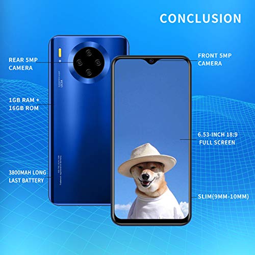 (6.53inch IPS Full-Screen), Mate30pro (2020) Android Smartphone, Unlocked Cell Phones,1GB RAM 16GB ROM, 3800 mAh, 3GWCDMA: 850/2100MHZ/SIM Card Frequency Bands, Please Confirm Your SIM Meets (Black)