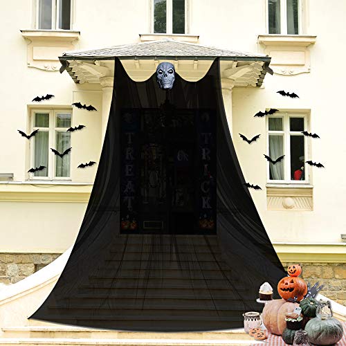 Fiestas de ​Halloween, Decoraciones Colgantes de Fantasmas, Terror Decoración Carnaval Hallowee, 5 m de Largo Decoraciones Colgantes de Halloween para la Barra de la Fiesta del Patio Fondo (Negro) Cover