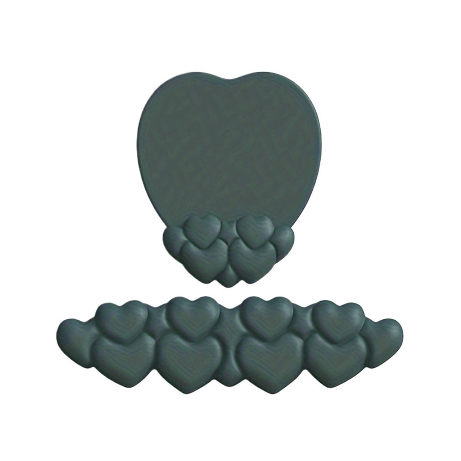 Repose-poignet pour clavier 1 Set Heart Shape Mouse Pad With Gel Filled Wrist Rest - Ergonomic Keyboard Support Non-Slip(Dark Green)