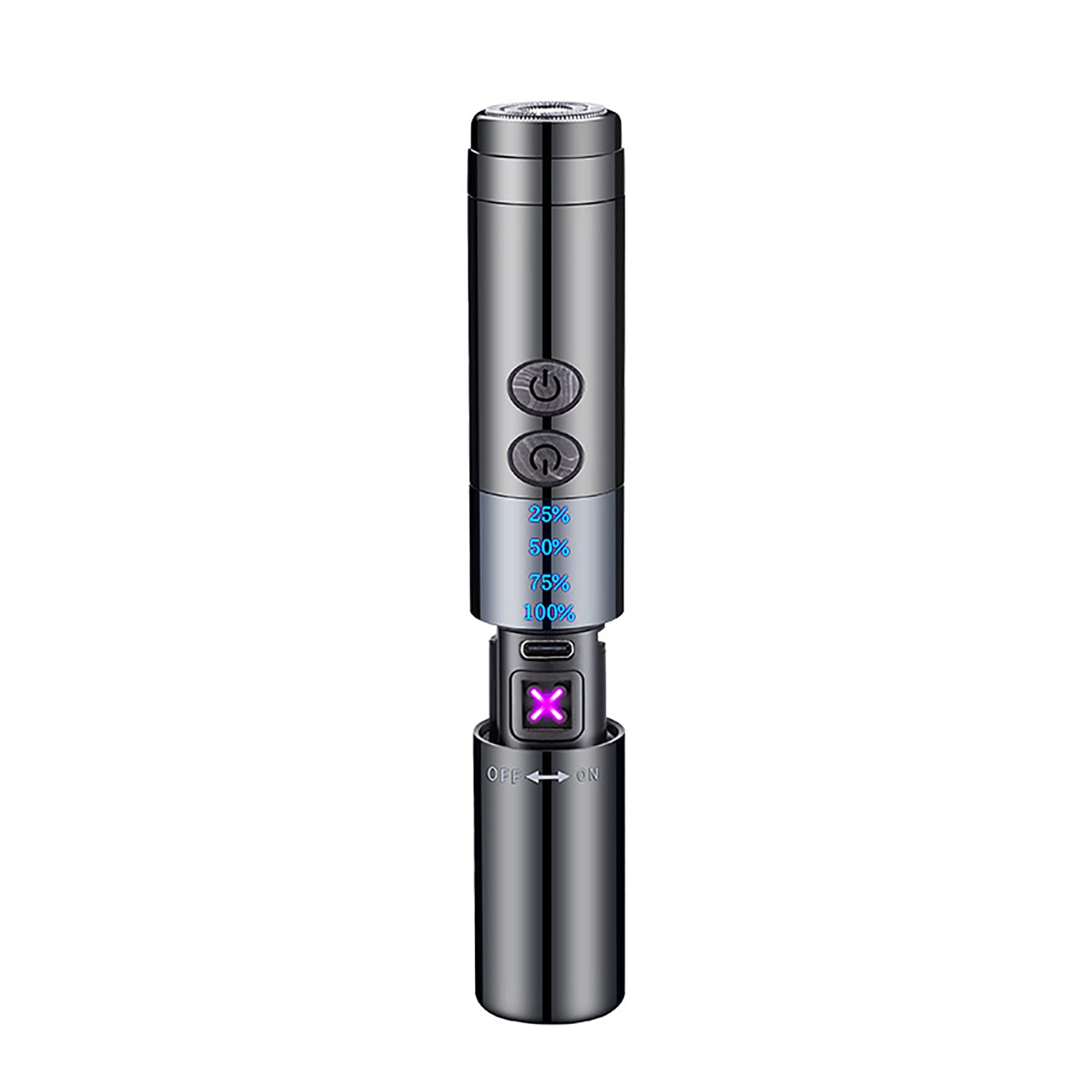 Briquet Rasoir 2 en 1 Type-c Briquet Électronique Rechargeable à Double Arc Allume Cigare de Voyage Portable Extérieur avec Affichage