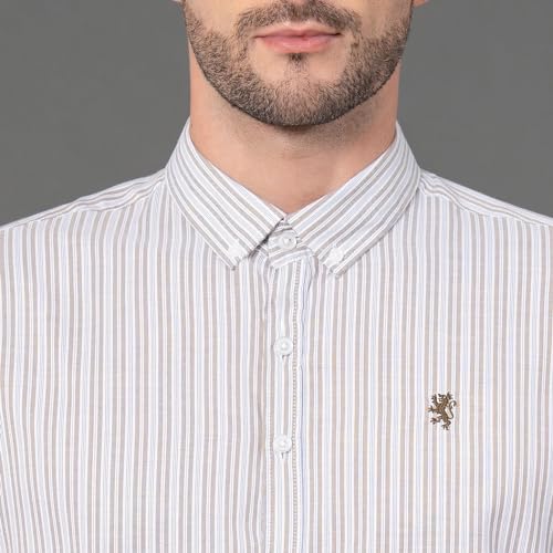 Image of Red Tape Striped Regular Fit Shirt For Men | Comfortable & Stylish