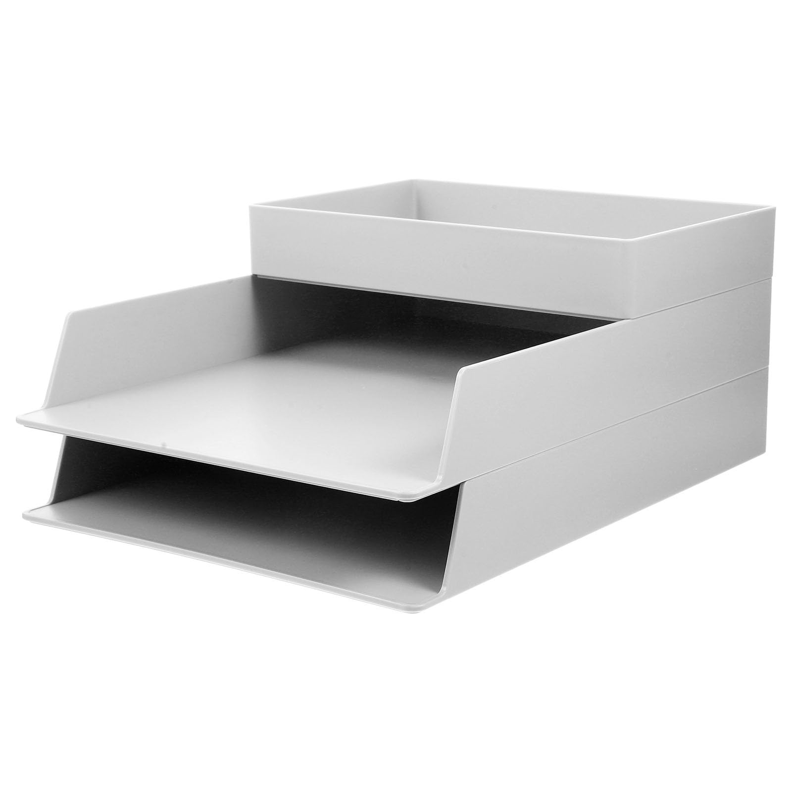 Scatola Archivio Documenti Bianco in Abs Design Impilabile per Organizzazione Ufficio Grande Capacità per Scrivania Set 1 Pezzo