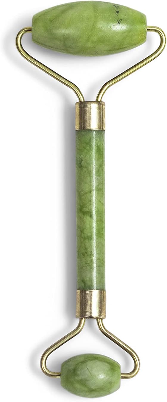Zoe Ayla Jade Crystal Facial Roller, 1 Pc - Face Roller for Women and Men - Dual-Ended Face Massager - Face Depuffer - Improves Elasticity - Stimulates Collagen Production - Releases Tension