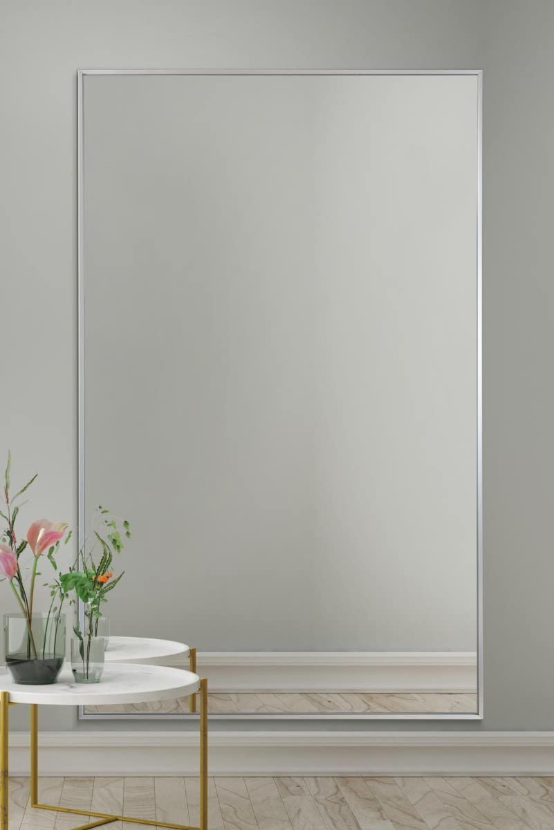 Mirroroutlet 174 X 110Cm The Artus - Silver Modern Aluminium Edged Wall Leaner Mirror 68" X 43" (174Cm X 110Cm) Silver Mirror Glass.…