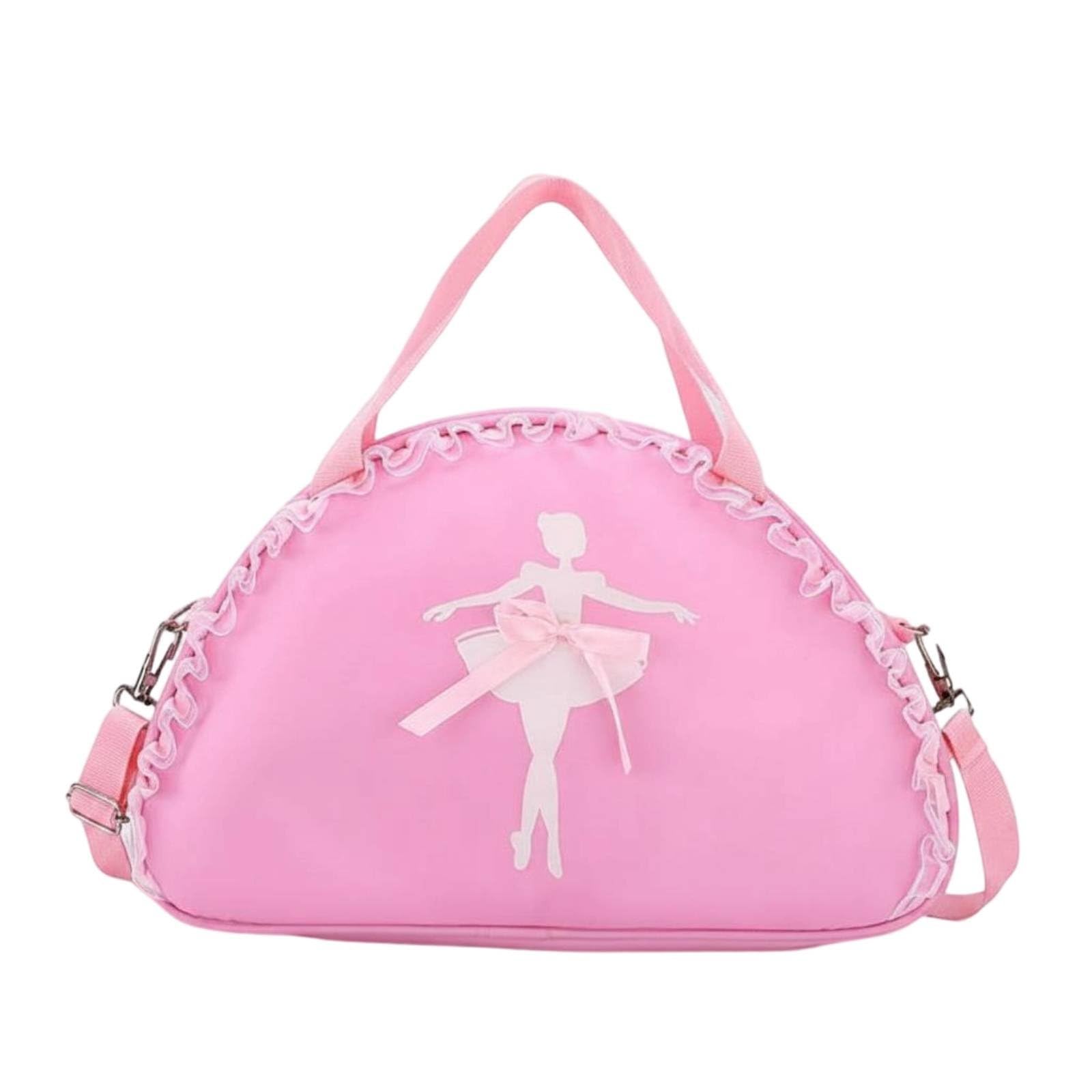 Name Label Girls Ballet Bag Detachable Strap Princess Dance Bag Ruffle Trim Kids Dance Tote for Toddlers, Gymnastics, Pink-image-27