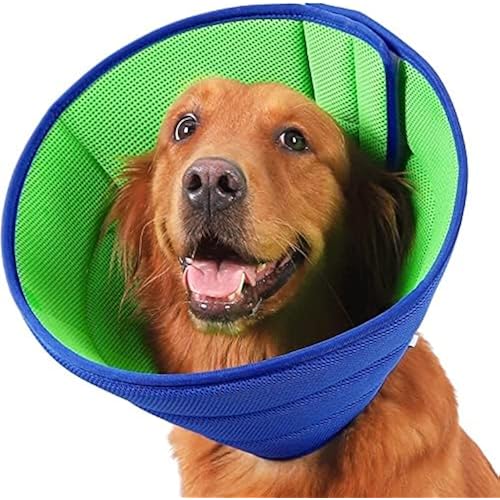 Soft Dog Cone Recovery Collars & Cones After Surgery for Medium Large Dogs, Comfy Ecollars to Stop Licking, Adjustable, Dog Ecollars for Recovery Plastic: Superior Support Fabric: Soft Comfort