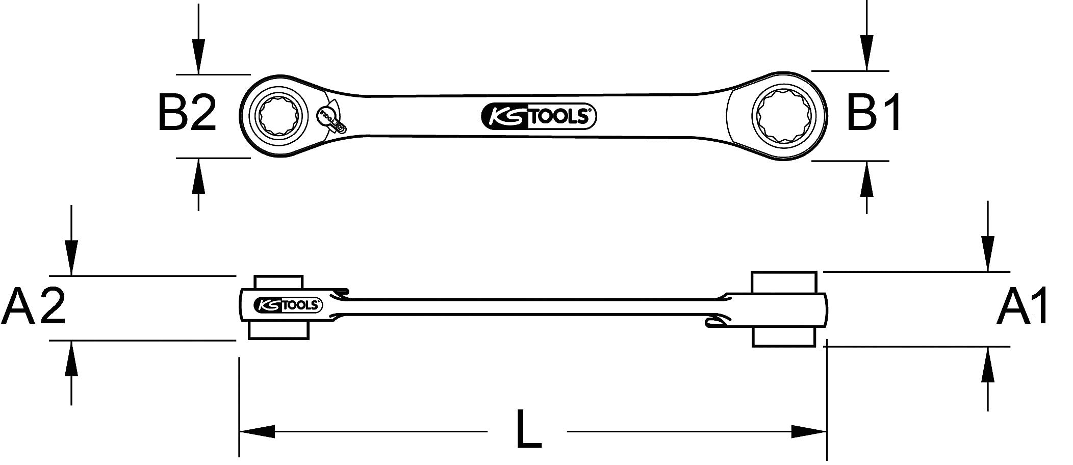 KS TOOLS GEARplusmini-clé à cliquet réversible à bit, 1/4 "x5/16 503.4679
