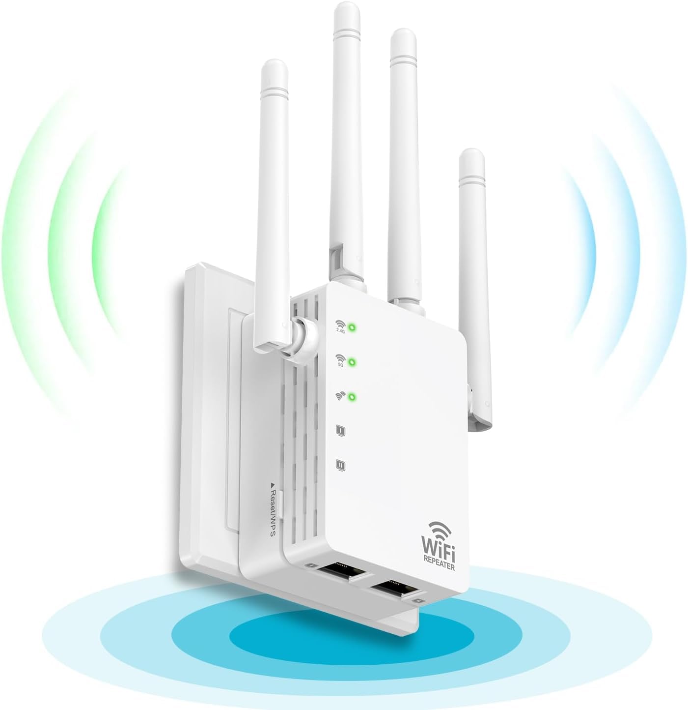 NDUP LYQ4572 1200Mbps WiFi Extender for Home Connection Booster WiFi Range Extender with Coverage up to 12,880 sq. ft Supports 105 Devices with Ethernet Port