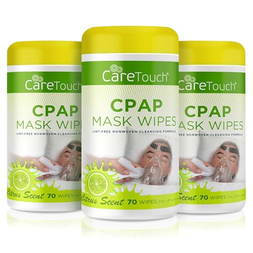 Care Touch CPAP Mask Wipes - 3 Packs of 70 Citrus Scent CPAP Wipes, 210 Count - Lint-Free Nonwoven Fabric - Travel Ready CPAP Cleaner - Fresh Aromatic Daily Use Cleaner