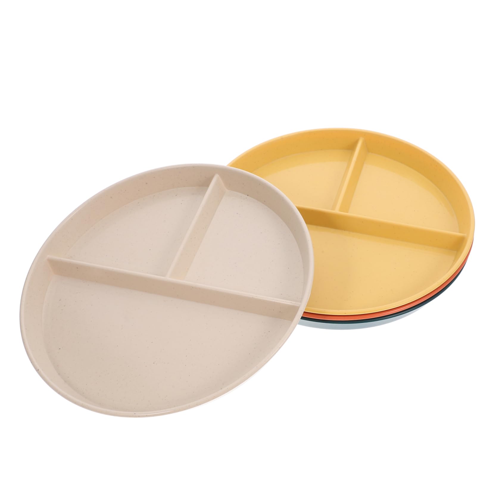 COLLBATH Divided Food Plates Set of 4 Household Breakfast Snack Storage Camping Plate