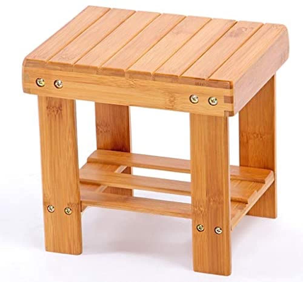 Stool Change Shoe Bench Garden Solid Wood Laundry Stool Low Stool Wood -32 * 24 * 34cm