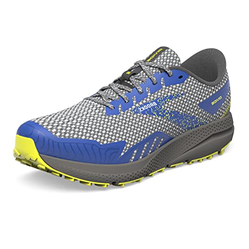 Brooks Men’s Divide 4 Trail Running Shoe - Gunmetal/Surf The Web/Sulphur - 11.5 Medium