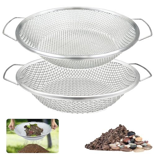 2PCS Soil Sifter for Gardening, Rock Sifter for 5gallon Bucket,