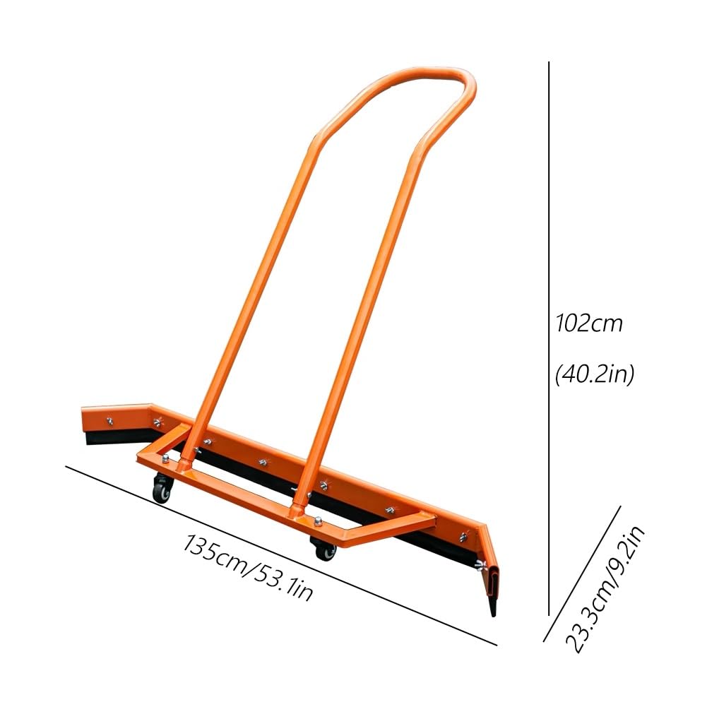 DONGXIAO Escobilla de Goma for Piso de Estadio, removedor de Agua Profesional, escobilla de Goma de aleación de Aluminio con Ruedas, empujador de Agua for cancha de Baloncesto(Orange)