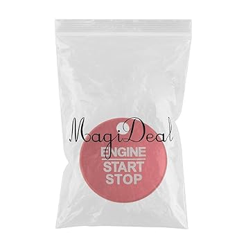 MAXBELL Car Engine Interior Start Stop Button Sticker Trim Start Stop Red