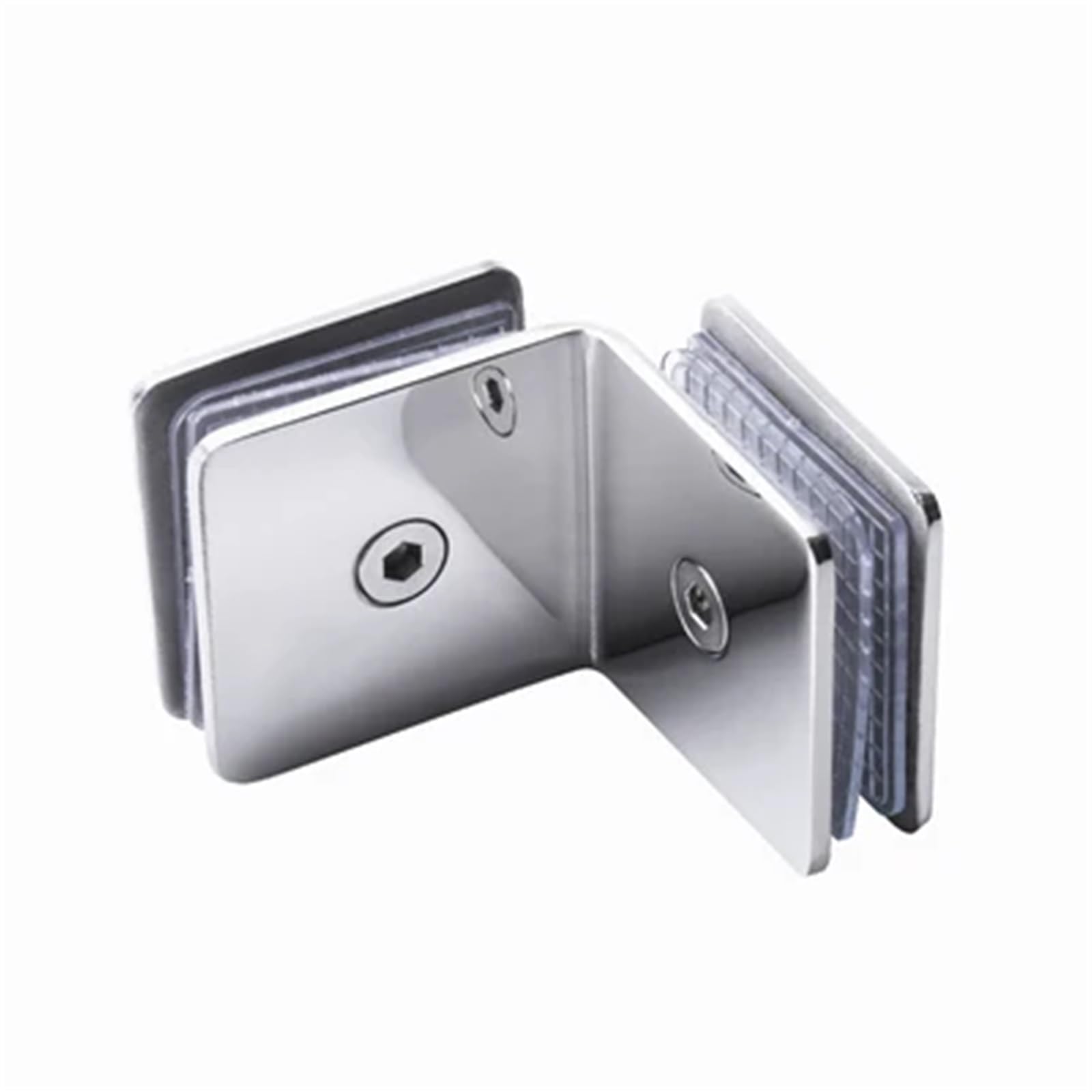Pknaqwlsx 90E Degrees Chrome Stainless Steel 304 Glass Fixed Clip Bathroom Glass Support 0 90 135 180 Degree Partition Shower Room Link Clip(90E Degrees)