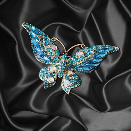 Image of Gold Crystal Animal Brooches for Womne Elegant Rhinestone Butterfly Cat Fox Brooch Pins Fashion Jewelry Accessories for Women Gift