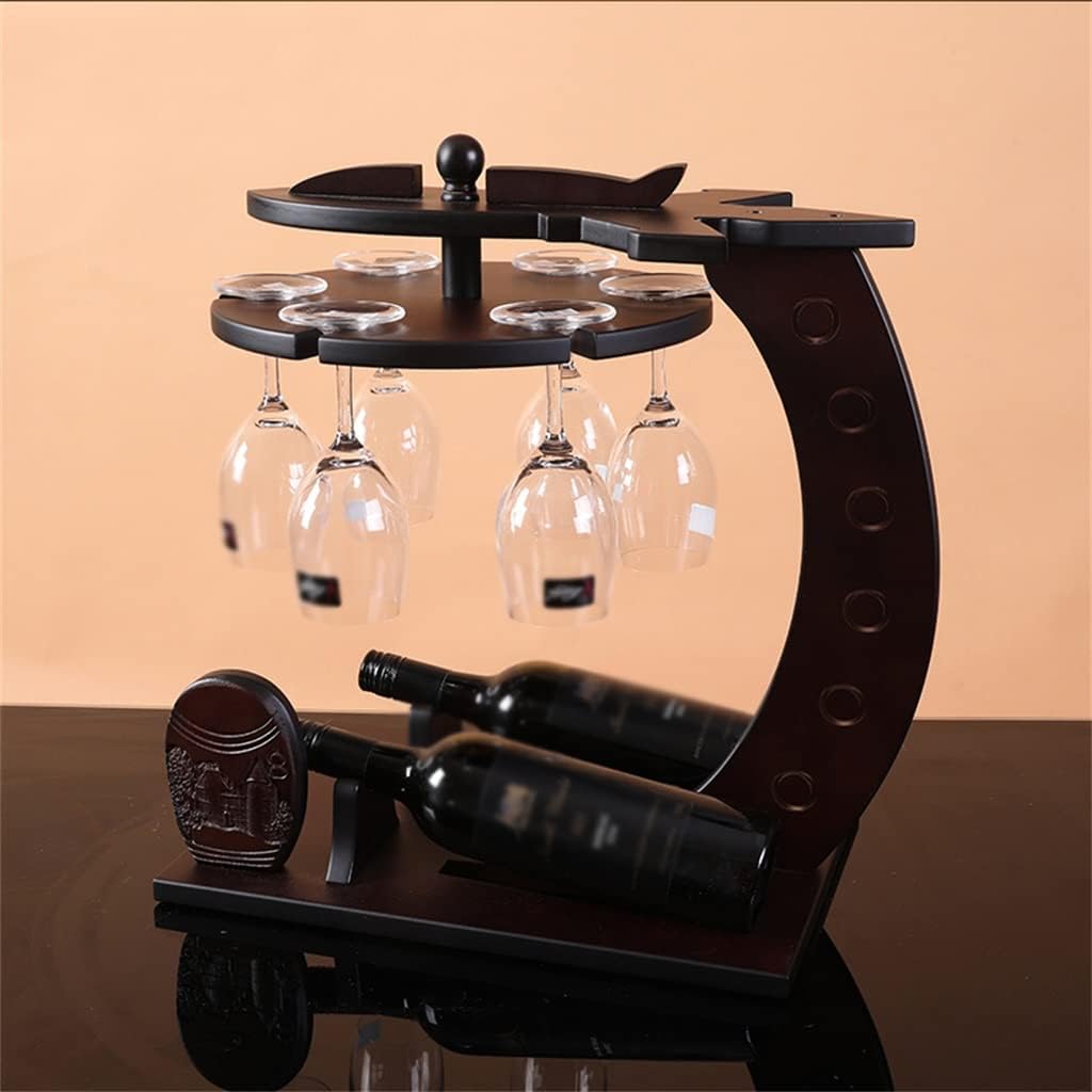 Solid Wood Wine Rack Retro Wooden Glass Upside Down Hanging
