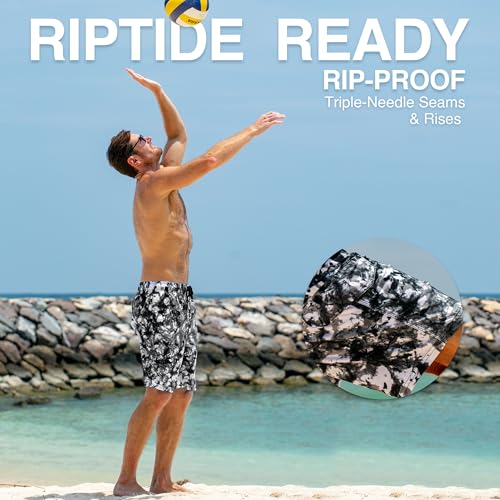 Image of Kanu Surf Men's Big Viper Extended Size Stripe Swim Trunk