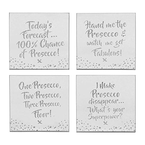 Leonardo Collection Silver Glitter Coasters Set Cover
