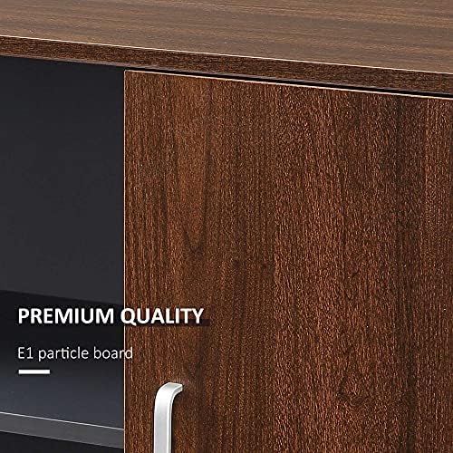 HOMCOM File Cabinet with Rolling Wheels, Printer Stand with Wooden Documents Storage Chest for Home Office