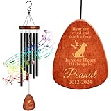 Personalisiertes Windspiel für Haustiere, Gedenkgeschenke für Hunde, Gedenkgeschenke für den Verlust von Hunden, Haustiertrauben, 64 cm, Windspiel für Garten, Terrasse, zum Verlust von Hund, Katze,